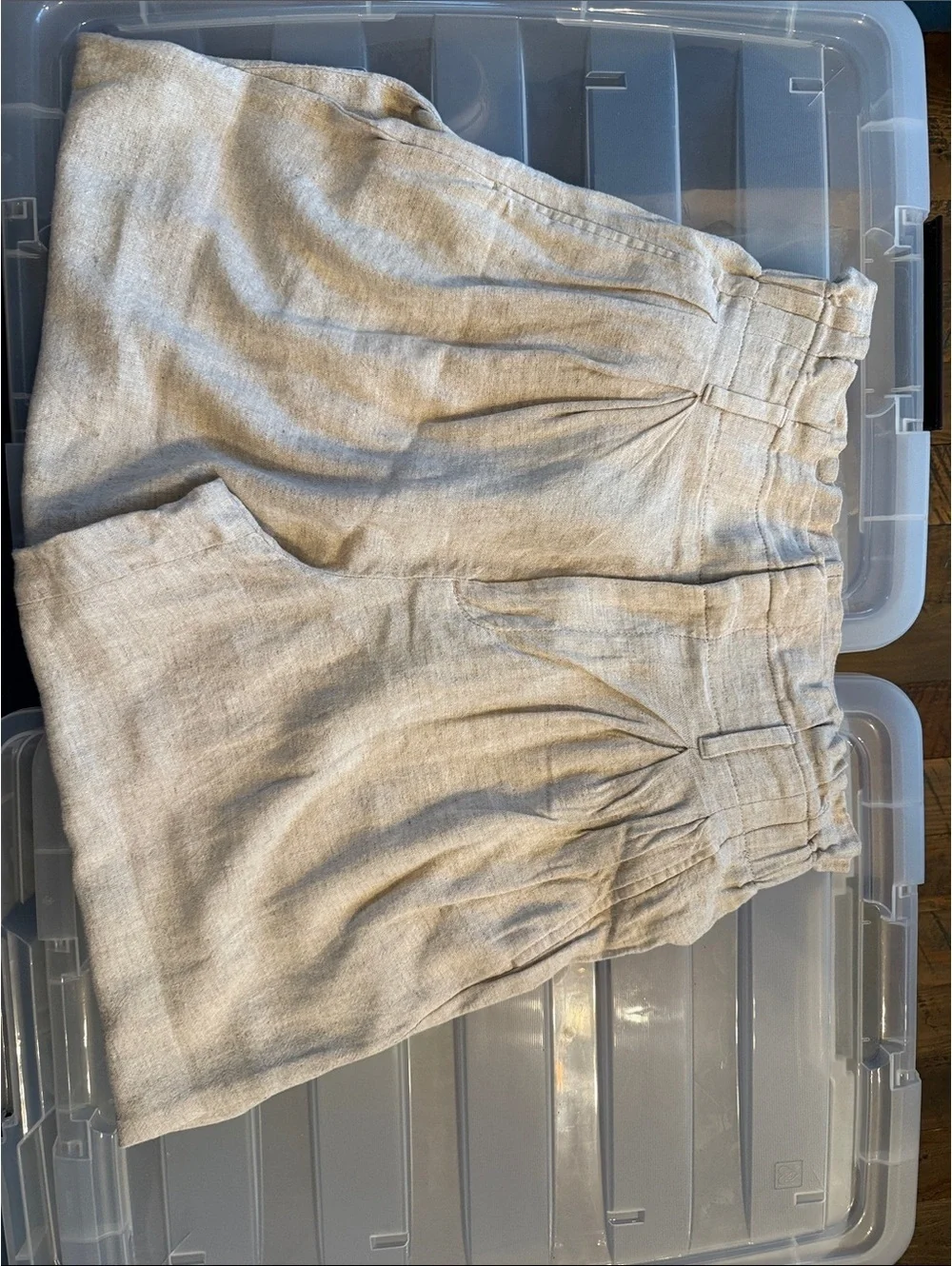 Banana Republic Wide Leg Linen-Blend Pants in Light Beige